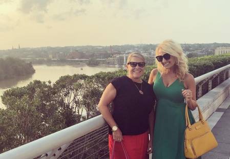 Lauryn along with her friend in hamilton